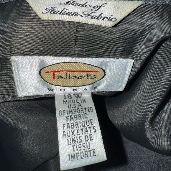 Talbots Italian Fabric Wool Blazer, Charcoal Gray, Women's Plus Size 18W - Picture 6 of 6